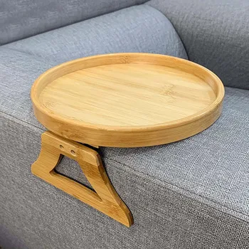 25cm עץ הספה קליפ על מגש, ספה היד קליפ שולחן רחב ספות, ספה משענת יד, בצד השולחן, הספה הספה מגש
