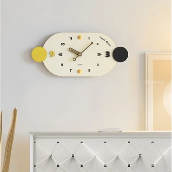 תוספות אופקי שעון קיר עיצוב מינימליסטי מעץ שעונים על הסלון, חדר השינה מסעדה מחקר המשרד קישוט קיר שעון