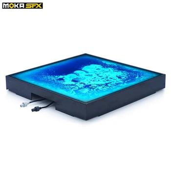 מוקה SFX נוזלי LED הריקודים זכוכית מחוסמת 3D המראה בשלב תאורת רצפה פנל עמיד למים עבור דיסקו אירועי חוצות 50x50cm