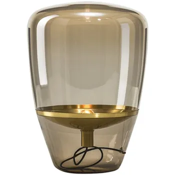 נורדי מנורת שולחן זכוכית אהיל מודרני פוסט מנורת שולחן הסלון עיצוב משרד המיטה יצירתי עיצוב תאורה המנורה