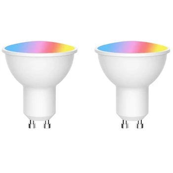 2X Gu10 הזרקורים Wifi חכם הנורה הביתה תאורה מנורת 5W RGB+CW(2700-6500K)LED קסם שינוי צבע הנורה