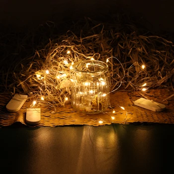 אור LED מחרוזת חתונה מסיבת חג המולד עמיד למים חוטי נחושת חיצוני מחרוזת מנורה קישוט חדר השינה האורות מופעל באמצעות סוללה
