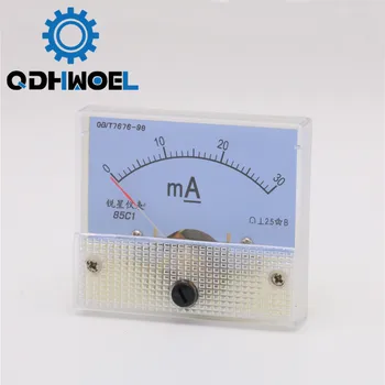 QDHWOEL 30mA מד הזרם אנלוגי מגבר פנל המונה הנוכחי הואה 85C1 DC 0-30mA עבור CO2 לייזר חריטה מכונת חיתוך