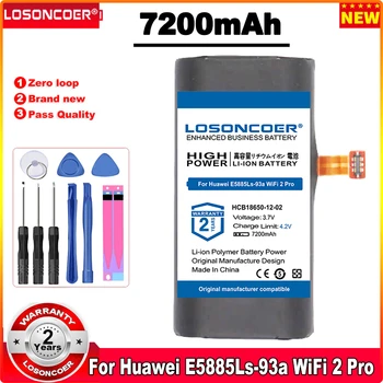 LOSONCOER HCB18650-12-02 7200mAh סוללה עבור Huawei E5885Ls-93a WiFi 2 Pro