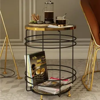 יוקרה זהב הרגל נורדי קטן שולחן צד מודרני משיש קפה שולחן סלון חדר שינה עגול שולחן ליד המיטה עיצוב רהיטים