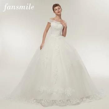 Fansmile Vestidos דה Noivas הנסיכה הכלה שמלת חתונה שמלות 2022 הרכבת בתוספת גודל מותאם אישית תחרה כדור שמלות כלה FSM-121T