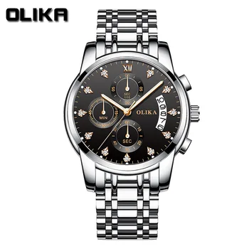 Olika אופנה עמיד של גברים שעון נירוסטה להקת שעון גברים שעון של לוח קוורץ שעונים שעון גברים שעון יוקרה