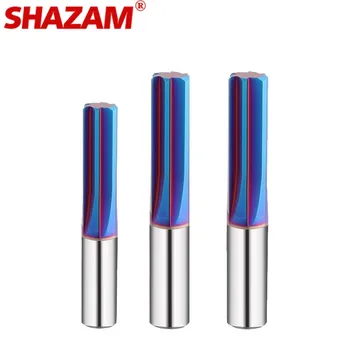 SHAZAM CNC מלאכה מכני כלים 68 H7 כחול ננו מצופה טונגסטן פלדה ישר Groove רימר קרביד חותך טחינה