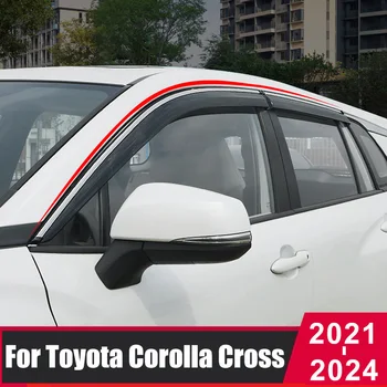 מכונית שחורה החלון בצד מגן השומר פתח סוככים מקלטים גשם שומר הדלת מגן על טויוטה קורולה לחצות XG10 2021~2022 2024 2023