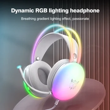 Wired אוזניות RGB צבעונית אור אפקט סראונד סטריאו עם מיקרופון ב-360 מעלות סטריאו סראונד אוזניות משחק אספקה