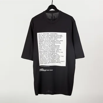 מותג אמריקאי RO19fw גדול מכתב מודפס גדול חולצה מגמה בסגנון אופנת רחוב של גברים חולצות קרופ טופ בגדי גברים