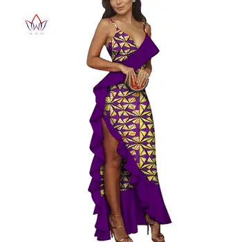 שמלת נשים יוקרה אלגנטית אפריקאי מסורתי החלוק מותג שמלת מותאמים אישית אפריקה שעווה צבעונית גזרה צרה סקסי תלבושות גודל גדול WY3789