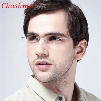 טיטניום קוצר ראיה משקפיים ללא שפה קוצר ראייה משקפי גברים קצרת רואי משקפיים משקפיים מרשם מסיים eyewear -0.50 כדי -6.0