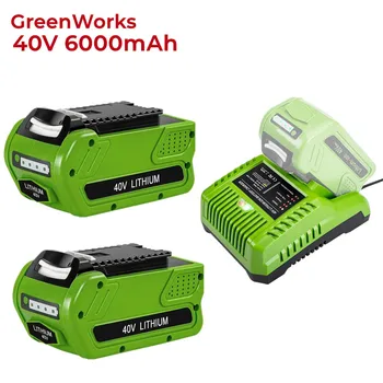 6,0 אה 40V 29472Lithium-Batterie תחליף für GreenWorks 40V G-MAX Li-Ion Batterie 29462 2901319 כוח werkzeuge 24282 24252 21332