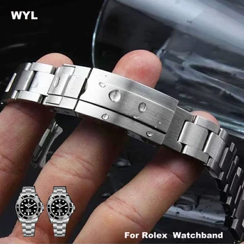 904 שעון צמיד רולקס דייטונה GMT שעון צוללן אביזרי מתכת רצועה מוצק נירוסטה להקת שעון 20mm