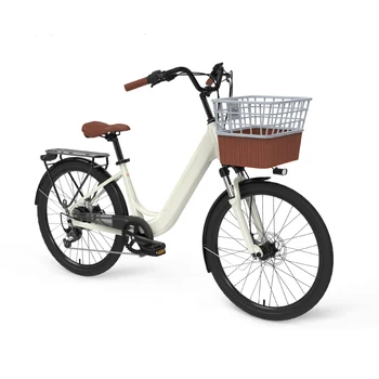 24 אינץ עירוני אופניים חשמליים הנסיכה ebike קל ברבור מסגרת 36V250W חשמלי בסיוע אופניים 7-מהירות ebike