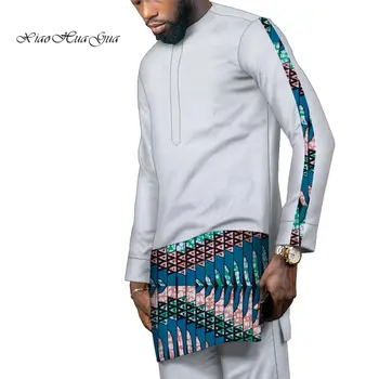 2021 אפריקה דאשיקי בגדים לגברים חולצה מכנסיים ערכת הדפסה טלאים מקסימום מכנסי החליפה גברים אפריקאי מסורתי בגדים WYN1341