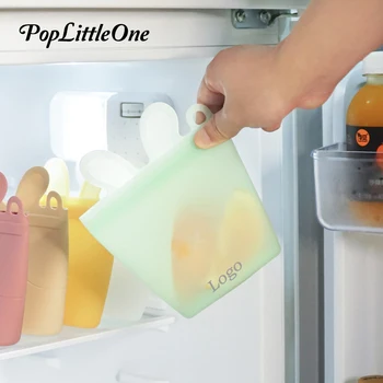 Poplittleone מזון לתינוקות שקיות חטיפים שקיות אחסון המקרר לאטום שקיות מזון כיתה סיליקון ילדים טרי-שמירה על שקיות