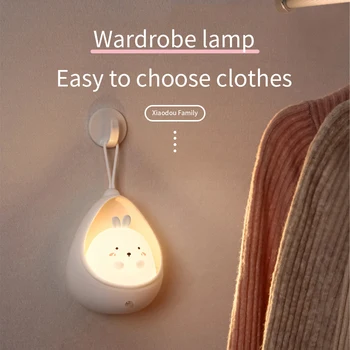 אור LED לילה חיישן שליטה של בעלי חיים חמודים האנושי אינדוקציה המנורה לילדים ילדים השינה נטענת USB סיליקון אורות הקיר