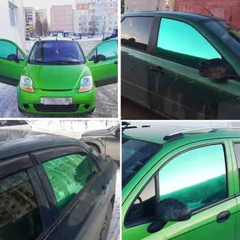 מתכתי ירוק 22% VLT המכונית בצד של רשתות צבע של חלון גליל סרט Tinting בית זכוכית שמש בגוון אלומיניום 90% UV חום לחסום 50x300cm