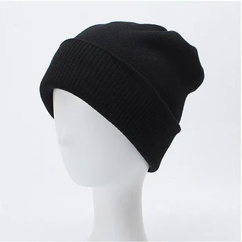 כובעים עבור נשים סתיו חורף שכבה כפולה לעבות סריגה יוניסקס להתחמם Windproof כובע נשי כיסוי ראש כובע גברים ביני כובעים