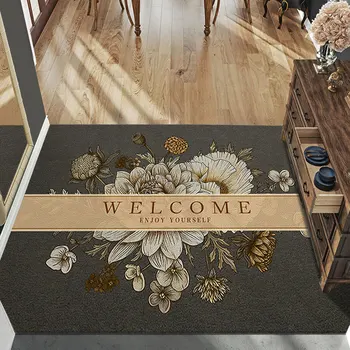 בית אופנה קטן מחצלת דלת הסלון שטיח PVC החלקה שטיח משי לולאה דלת הכניסה שטיח שטיחים מותאמים אישית באופן חופשי חיתוך Mat השטיח