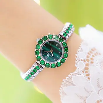 Bs דבורה אחות 2022 קטן חיוג יהלום ירוק Watch עבור נשים אלגנטי, נשי שעוני יד שמלת נשים שעוני היד Montre פאטאל