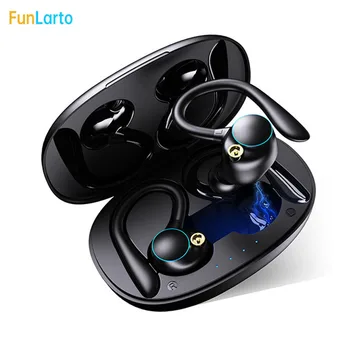אוזניות Bluetooth אלחוטיות אוזניות 60H סוללה עם טעינה תיק ספורט אוזניות עמיד למים מעל האוזן אוזניות עם Earhooks