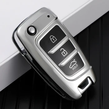 רך TPU מפתח המכונית כיסוי Case תיק מעטפת במחזיק מפתחות יונדאי Elantra סולריס 2017 סנטה פה ורנה טוסון I35 I40 בראשית מגן