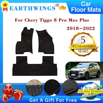 המכונית מחצלות על Chery Tiggo 8 Pro מקס פלוס 2018~2022 5 מושב Footpads שטיחים פנל אנטי להחליק שטיחים רגל משטח אביזרי רכב
