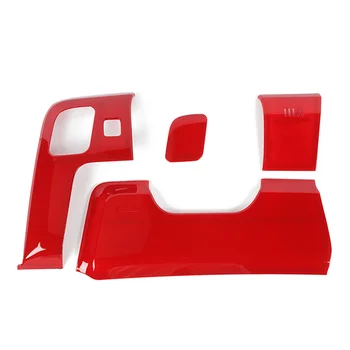 ההגה תחת קישוט מכסה לקצץ מדבקות עבור 2015-2021 הפנים אביזרים (ABS אדום)