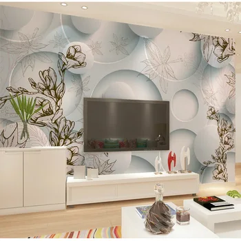 beibehang 3D נייר קיר הטלוויזיה רקע טפט חדר שינה סלון 3D סטריאוסקופית מעגל רקע ציור קיר המסמכים דה parede