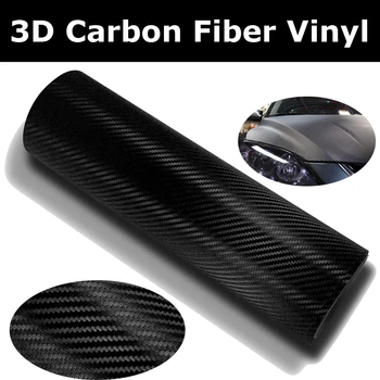 Premium 3D סיבי פחמן, ויניל סיבי פחמן המכונית עטיפת סרט כורכת רכב 3d הרכב מדבקה עם שחרור אוויר 1.52x30m/גליל