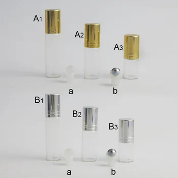 24pcs/lot 3ml 5ml 7ml ברור זכוכית ריקים מתגלגלים על בקבוק שמן אתרי בקבוקי זכוכית קטנה שמן אתרי הרים בקבוק או דגימת