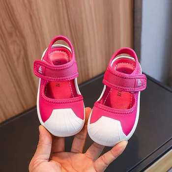 תינוקת סנדלים בקיץ רך התחתון סגור הבוהן אופנה ספורט 0-1-3 שנה התינוק הפעוט פונקציונלי נעלי Non-להחליק