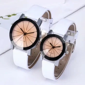 כמה המאהב שעוני קוורץ חיוג שעון PULeather שעון יד Relojes שעון נשים גברים אופנה יוקרה Relogio Feminino часы женские