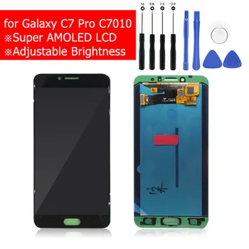 עבור Samsung Galaxy C7 Pro C7010 תצוגת LCD מסך מגע דיגיטלית הרכבה LCD תצוגה לגלקסי C7 Pro לתקן חלקים