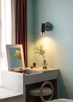 Noridic מינימליסטי המיטה Led מנורת קיר מתג מודרני עבור חדר השינה ללמוד דקורטיביות, מראות, גופי תאורה, המסתובב פמוט קיר