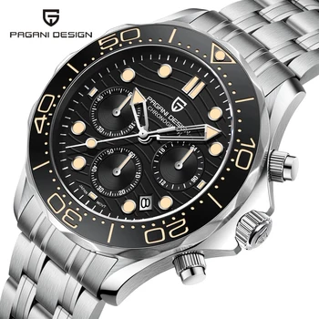 PAGANI עיצוב Mens שעוני הכרונוגרף קוורץ שעון יוקרה עבור גברים נירוסטה 10Bar עמיד למים שעון Relogio Masculino 2022