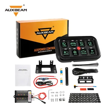 Auxbeam 8 כנופיות אוניברסלית הפעלה וכיבוי פנל LED אור הרקע חשמל מערכת בקרה חשמלית ממסר המערכת על ג ' יפ חניך הקרוואן