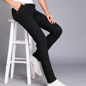 קלאסי 9 צבעים מזדמנים מכנסיים לגברים אביב סתיו עסק חדש אופנה נוחות למתוח כותנה אלסטי Straigh ג ' ינס מכנסיים