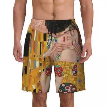 הנשיקה של גוסטב קלימט הדפסה של גברים בגד ים יבש מהירה Beachwear החוף לוח מכנסיים קצרים אמנות ציור Boardshorts