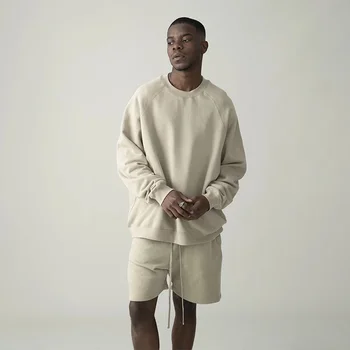 גברים של צבע מוצק Crewneck חולצות 100% כותנה קפוצ ' ונים גדולים אופנה היפ הופ חופשי יוניסקס קט
