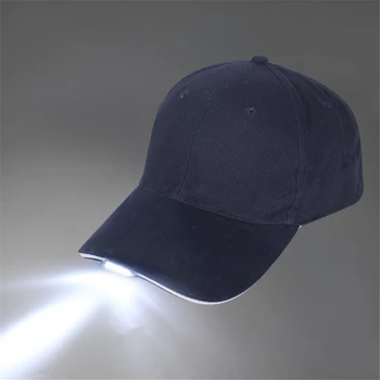 מנורת LED כובע מופעל באמצעות סוללה כובע עם אור LED פנס פנס חיצונית דייג ריצה כובע בייסבול טיולים כמוסות