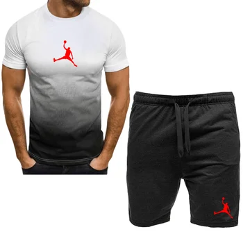 2023 קיץ חם של הגברים חולצה+מכנסיים קצרים להגדיר הספורט של גברים להגדיר את המותג לוגו הדפסת פנאי אופנה כותנה שרוול קצר חולצה להגדיר