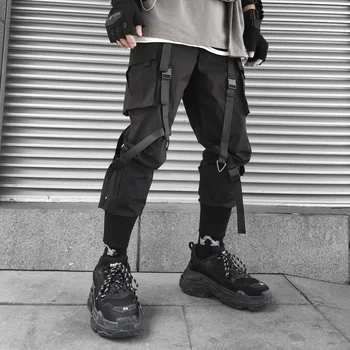 Harajuku אופנה Techwear גברים מכנסי דגמ 
