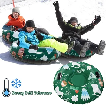 מתנפחים סקי טבעת נושא חג המולד אלסטיות גבוהה התנגדות קר עם ידית צפה מזחלת חיצונית שלג צינור SkiingAccessories