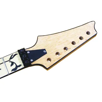 24Frets הפוכה Headstock יד ימין מייפל גיטרה חשמלית הצוואר השחור של עץ החיים Fretboard גיטרה אביזרים חלקים