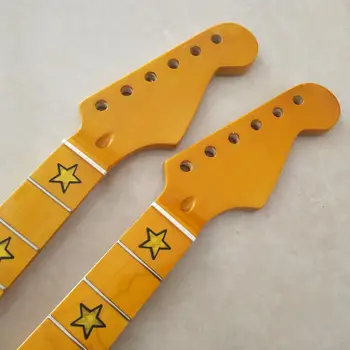 2pcs מייפל הצוואר גיטרה 22 סריגים 25.5 אינצ ' אדר Fretboard שיבוץ כוכב צהוב צוואר