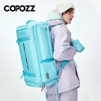 COPOZZ סקי תיק 55L קיבולת גדולה לאחסון מגפי קסדת סנובורד בגדים תרמיל גב מתכווננת עמיד למים סנובורד תיק יוניסקס